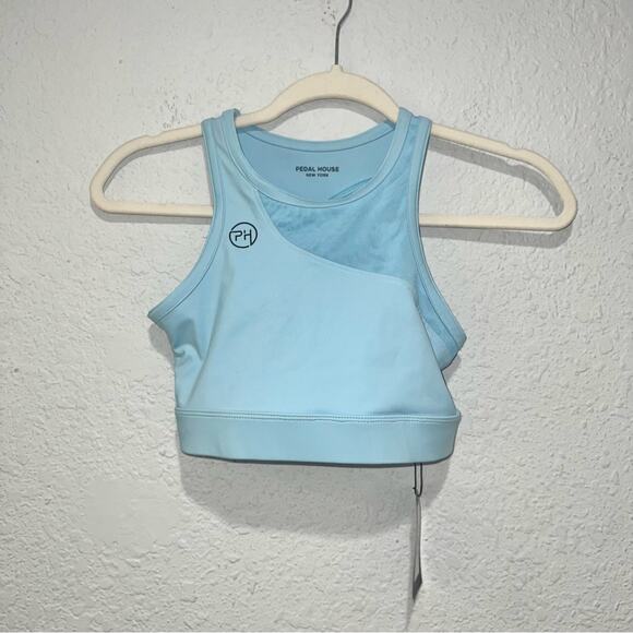 Pedal House New York Other - Pedal House New York High Neck Mesh Detail Sports Bra in Baby Blue Small NEW
